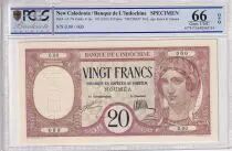 Neukaledonien 20 Francs - Specimen - ND (1929) - PCGS 66 OPQ