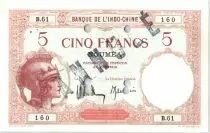 Neukaledonien 5 Francs Walhain - Specimen perfored - 1926