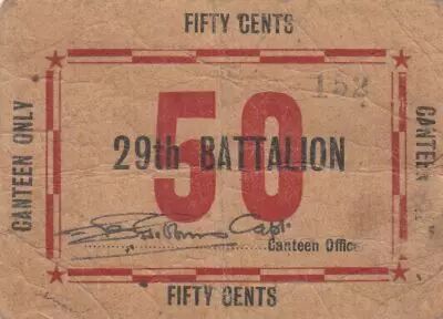 Neukaledonien 50 Cents  - 29th bataillon - Canteen Officer  - WWII