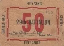 Neukaledonien 50 Cents  - 29th bataillon - Canteen Officer  - WWII