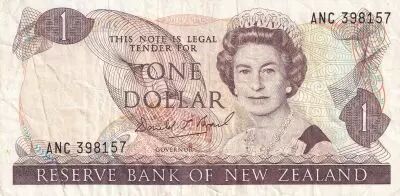 Neuseeland 1 Dollar - Elizabeth II - Fantail - ND (1985-1989) - P.169b