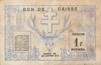 New Caledonia 1 Franc - 29-03-1943 - Noum&eacute;a - P.55b