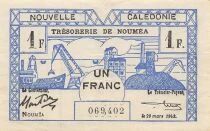New Caledonia 1 Franc - 29-03-1943 - P.55
