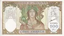 New Caledonia 100 Francs - Statue of Angkor - ND (1963) - Serial W.194 - P.42e