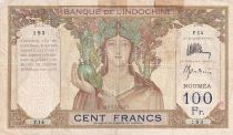 New Caledonia 100 Francs - Statue of Angkor - Specimen cancelled - ND (1937-1967) - Serial F.14 - P.42s