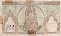 New Caledonia 100 Francs - Statue of Angkor - Specimen cancelled - ND (1937-1967) - Serial L.16 - P.42s