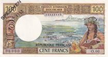 New Caledonia 100 Francs - Tahitian - Specimen - ND (1971) - P.63as