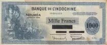 New Caledonia 1000 Francs - Noum&eacute;a - Paddy field - 1944 - Serial C 39