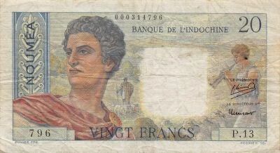 New Caledonia 20 Francs - Young sheperd - ND (1951) - P.50a