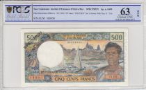 New Caledonia 500 Francs Dugout Canoe  - Specimen - 1969  -  PCGS 63 OPQ