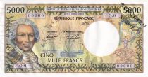 New Caledonia 5000 Francs - Bougainville, Boats - Specimen - ND (1982-1984) - P.65cs