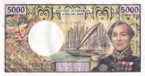 New Caledonia 5000 Francs - Bougainville, Boats - Specimen - ND (1982-1984) - P.65cs