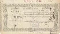 New Caledonia 50500 Francs - French Treasury bond -06-08-1896