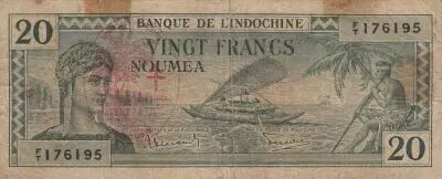New Hebrides  20 francs - New Hebrides - 1945 - P.7