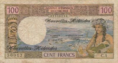 New Hebrides 100 Francs - ND (1970) - P.18a
