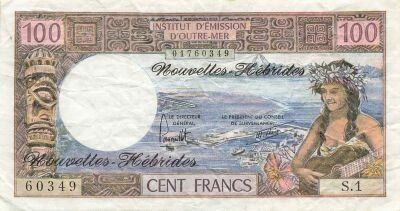 New Hebrides 100 Francs - ND (1977) - P.18d