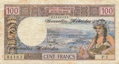 New Hebrides 100 Francs - ND (1977) - P.18d