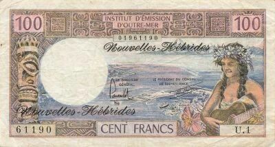 New Hebrides 100 Francs - ND (1977) - P.18d