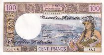 New Hebrides 100 Francs - Tahitian - 1975 - Serial O.1 - 66666 - UNC - P.18c