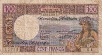 New Hebrides 100 Francs - Tahitienne - 1975 - Serial U.1 - VG to F - P.18c