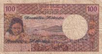 New Hebrides 100 Francs - Tahitienne - 1975 - Serial U.1 - VG to F - P.18c