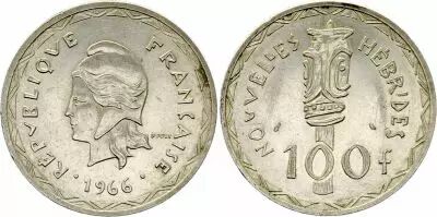 New Hebrides 100 Francs, Buste de Marianne - 1966