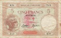 New Hebrides 5 francs - ND (1941) - P.4b