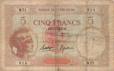 New Hebrides 5 Francs - ND (1941) - P.4b