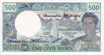 New Hebrides 500 Francs Fisherman - Marquises Islands  - 1970 - Serial A.1 - XF - P.19a
