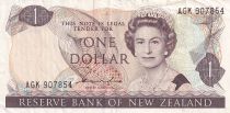 New Zealand 1 Dollar - Elizabeth II - Fantail - ND (1981-1992) - P.169a