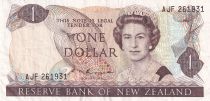 New Zealand 1 Dollar - Elizabeth II - Fantail - ND (1985-1989) - Serial AJF - P.169b
