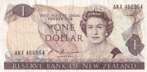 New Zealand 1 Dollar - Elizabeth II - Fantail - ND (1985-1989) - Serial AKX - P.169b
