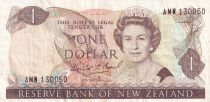 New Zealand 1 Dollar - Elizabeth II - Fantail - ND (1989-1992) - Serial AMW - P.169c