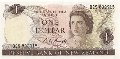 New Zealand 1 Dollar - Elizabeth II - ND (1975-77) - P.163c