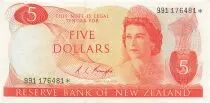 New Zealand 5 Dollars - Elizabeth II - ND (1975-1977) - Replacement - P.165c