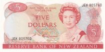New Zealand 5 Dollars - Elizabeth II - Tui - ND (1985-1989)