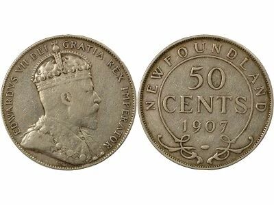 Newfoundland, Edward VII - 50 Silver Cents - 1907 London