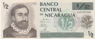 Nicaragua 1/2 Cordoba - Francisco Hern�ndez de C�rdoba - 1992 - Series A
