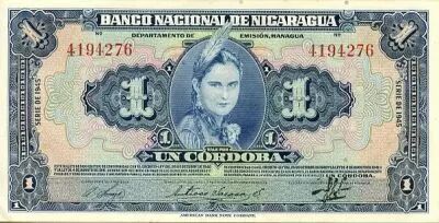 Nicaragua 1 Cordoba Indian woman