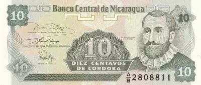 Nicaragua 10 Centavos - Fransisco de Cordoba  - ND (1991) - S�rie AB - P.169