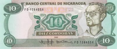 Nicaragua 10 Cordobas - Commandant Amador - 1985 - S�rie FD