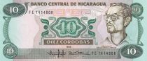Nicaragua 10 Cordobas - Commandant Carlos Fonseca Amador - 1985 (1988) - Série FE - P.151a