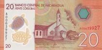 Nicaragua 20 C&oacute;rdobas - 26-03-2014 - &Eacute;glise Morava Laguna de Perlas - S&eacute;rie A