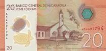 Nicaragua 20 Cordobas, Church - Maya Festival - Polymer - 2019