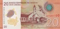 Nicaragua 20 Cordobas, Church - Maya Festival - Polymer - 2022