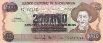 Nicaragua 200.000 Cordobas General A. C. Sandino - 1990
