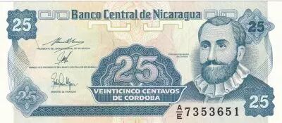 Nicaragua 25 Centavos - Fransisco de Cordoba  - ND (1991) - Serial AE