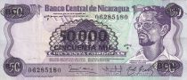 Nicaragua 50000 Cordobas on 50 Cordobas - Carlos Fonseca Amador - 1987 - Serial F - P.148
