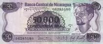 Nicaragua 50000 Cordobas on 50 Cordobas - Carlos Fonseca Amador - 1987 - Serial F - P.148