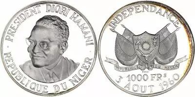 Niger 1000 Francs Diori Hamani - Ind�pendance du Niger - 1960